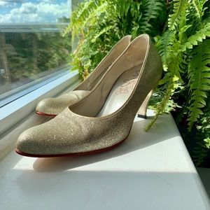 Fluevog  gold glitter | Are you being served Pumps